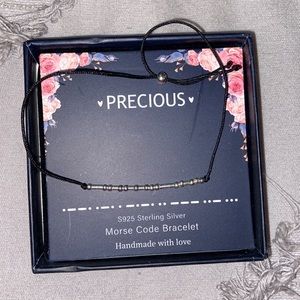 Morse Code Bracelet “Precious” Sterling Silver NIB